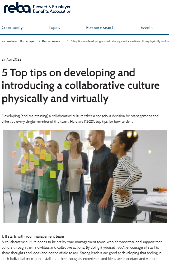 Image for opinion “5 Top tips on developing and introducing a collaborative culture physically and virtually”